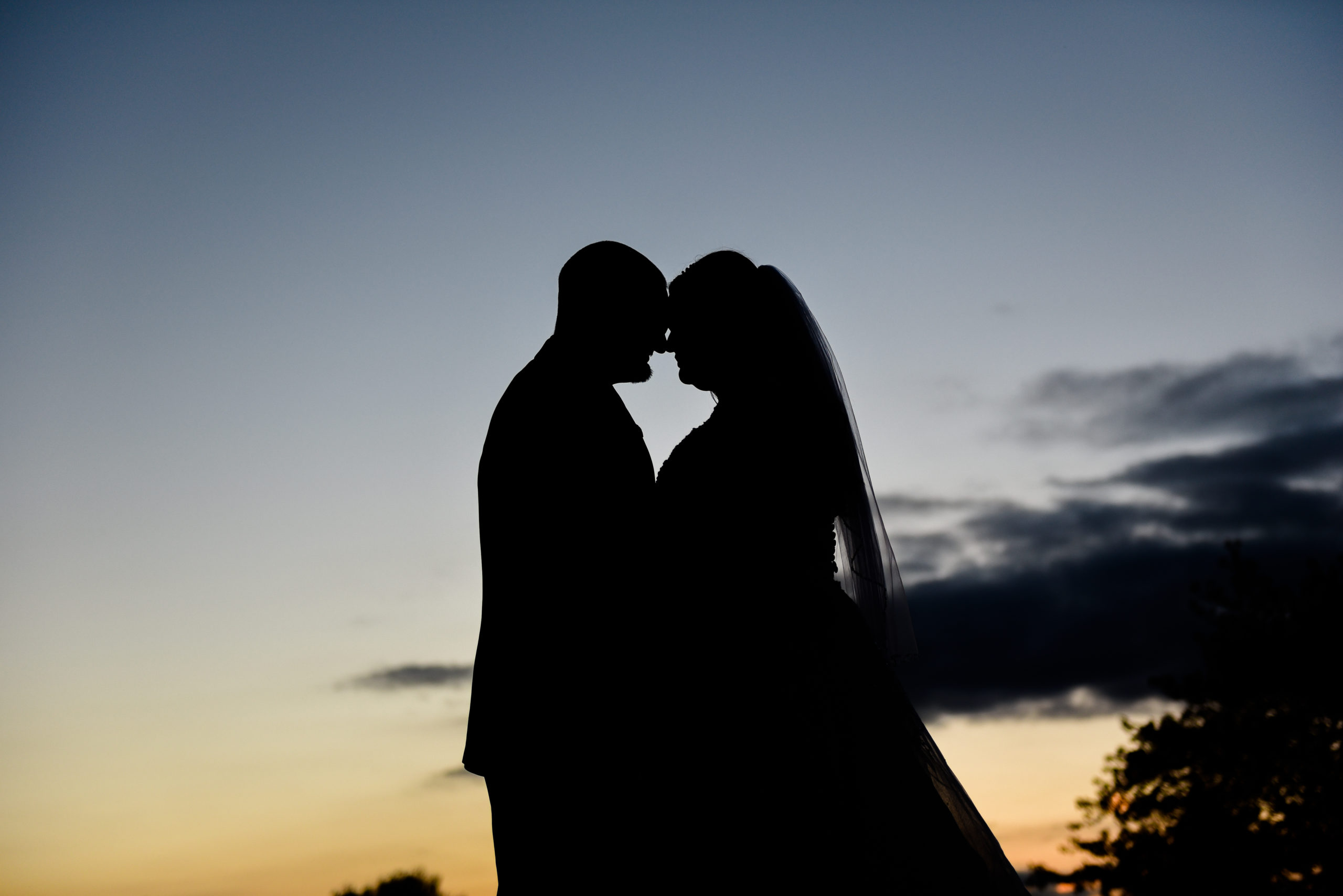 Silhouette shot of couple